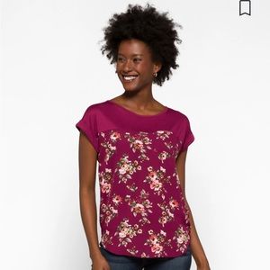 Mason and Belle women’s floral maroon blouse with pocket size medium.